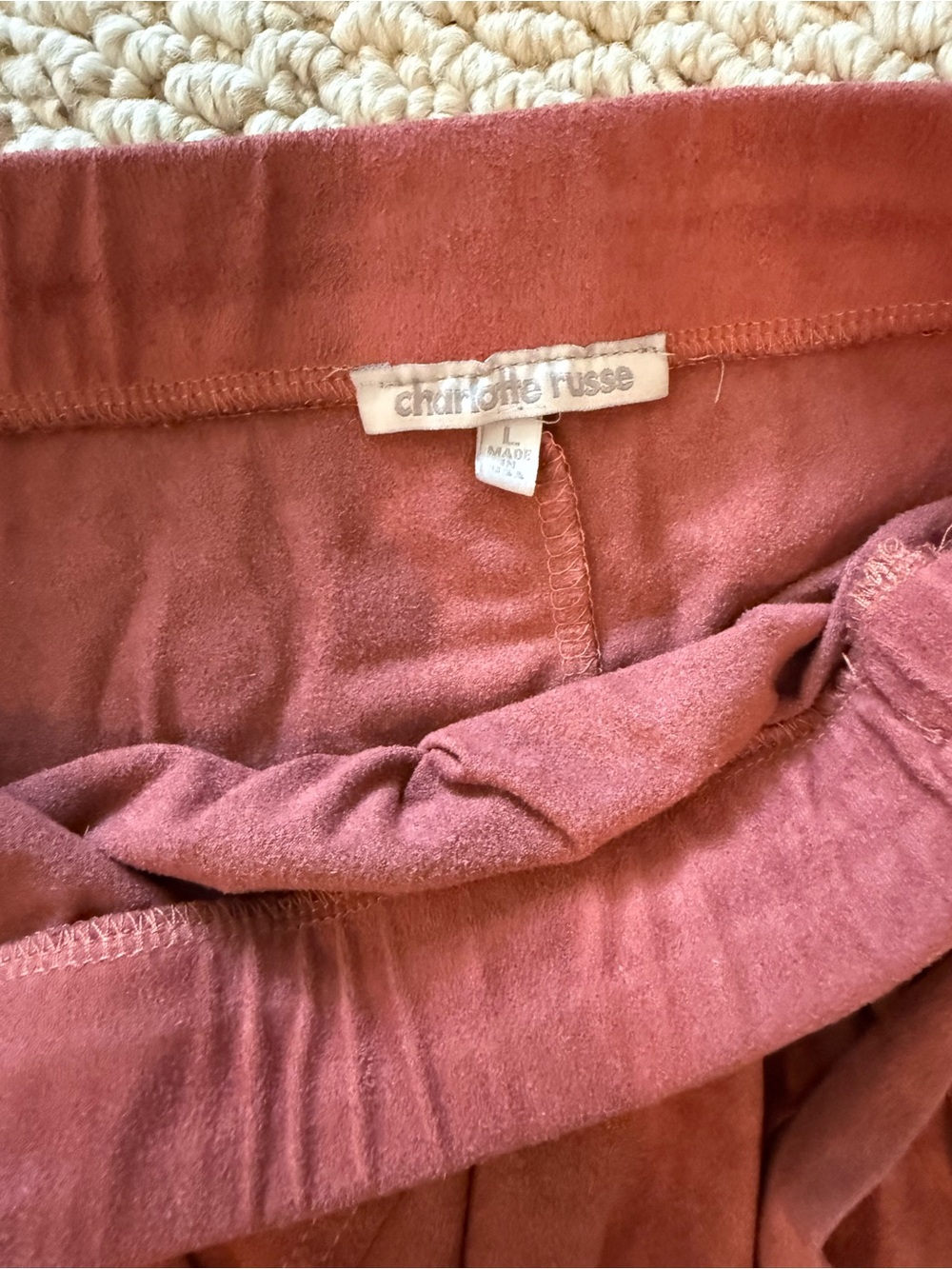 Suede Rust Ruffled Wrap Skirt - Picture 3 of 3